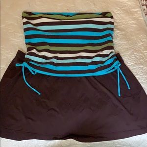 Swim Set w/ Striped Top and Skirt bottom